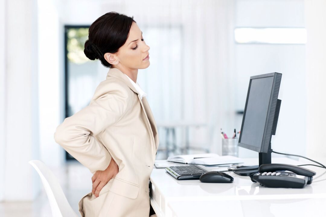 El trabajo sedentario como causa del desarrollo de osteocondrosis del cuello.